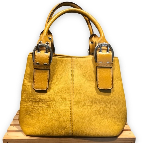 Tignanello Bags Vtg Tignanello 9s Y2k Mustard Yellow Leather Purse
